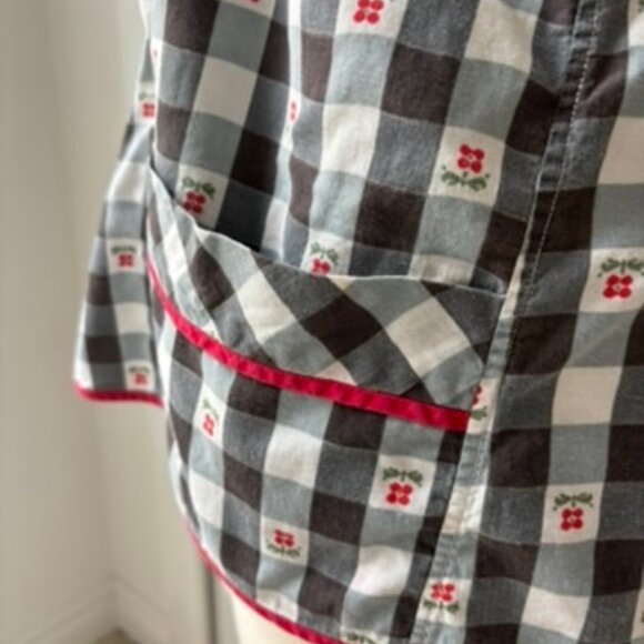 Vintage 70s handmade check cobblers smock full apron - Picture 5 of 11